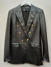 Womens ZARA Black Faux Leather