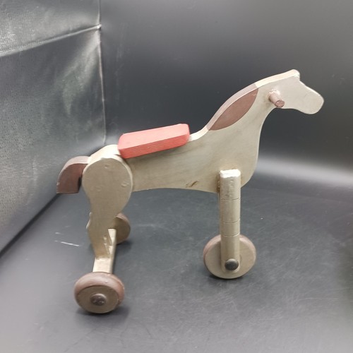 Child antique wood horse - antique,