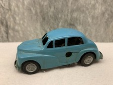 Tri Ang Minic Toys Clockwork Wind Up Blue Plastic Sedan Car