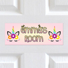 Personalised Any Name METAL Unicorn Eyelashes Bedroom Door Sign Plaque. Kids