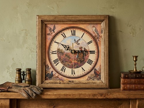Falconry wall desk clock - wall,