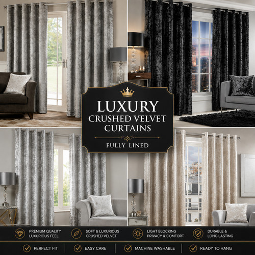 Luxury crushed velvet curtains - velvet,