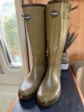 Le Chameau Chasseur Leather Lined Wellingtons UK 9 Calf 41 Excellent.