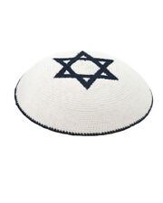 Star Of David Cotton Knitted Yarmulke Kippah 17 cm Jewish Kippa Hat Cupples