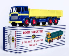 ATLAS DIECAST DINKY TOYS LEYLAND OCTOPUS 8 WHEEL WAGON/TRUCK BLUE & YELLOW #934