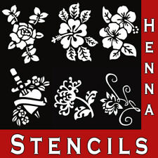 Tattoo Stencils Glitter Mehndi Henna Flowers Template Hand Temporary Body Art