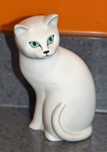 Porcelain white cat - porcelain,