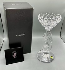 NIB Waterford Crystal Seahorse Pillar Candlestick SIGNED By Artist Tom Brennen