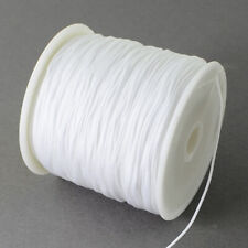 LOT OF 15M WHITE NYLON WIRE 0.5MM MACRAMÉ JEWELRY BRACELET SHAMBALLA BEADS *C223A