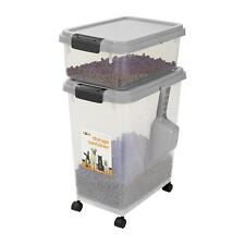 50L Plastic Pet Food Storage Container Bin Set Dry Feed Animal Dog Cat Bird Grey