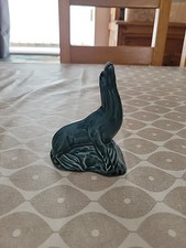 Poole Pottery Seal on Rock Figurine - Vintage Ornament Height 12cm natural pose