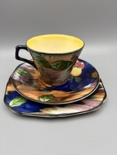 Vintage H & K Tunstall Art Deco Autumn Pattern Trio Cup, Saucer & Side Plate