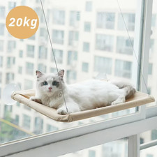 20kg Cat Hammock Window Bed – Hanging Sunny Seat Cat Perch for Windows - White