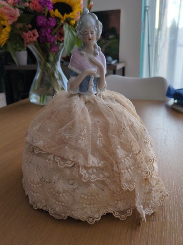 Vintage porcelain half doll - vintage,