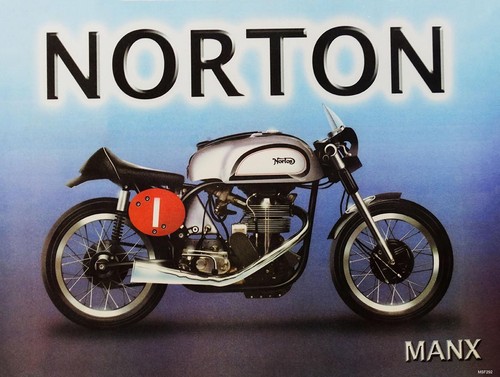 Norton manx motorcycle metal - norton,