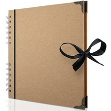 Bstorify Scrapbook Photo Albums 60 Pages (21 x 21 cm) Brown Thick Kraft Paper