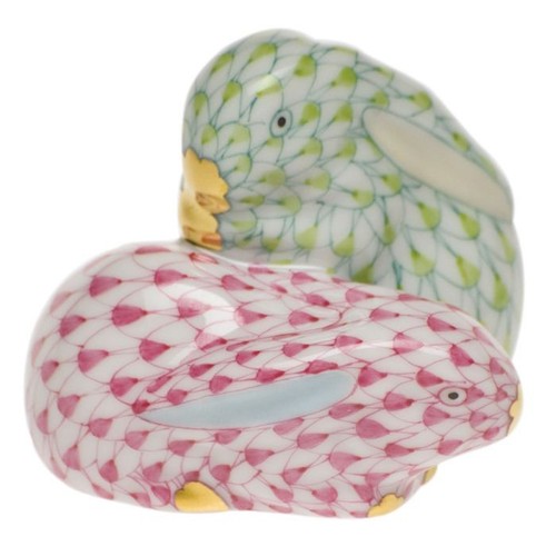 Herend pair rabbits key - rabbits,,