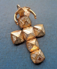 Masonic BALL Watch Fob  Cross Pendant Vintage 9ct Gold & Silver  Heavy 12.1 gram