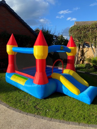 Happy hop bouncy castle slide - happy,