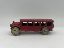 Arcade A.C. Williams? Cast Iron Red Fageol Bus 5 Window Metal Wheels Vintage