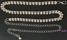 Waist Belt Silver Diamante/Diamond Shiny Ladies Chain Crystal Rhinestone Dresses