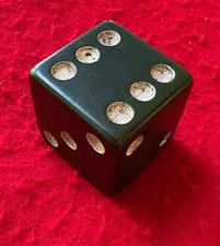 Vintage Art Deco Large Green Bakelite Dice Jumbo Die Oversized Casino 1.5” Size