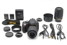 [ S/C6551] Nikon D5100 16.2MP DSLR Camera w/ 18-55mm ＆ 55-300mm Double Lens Kit