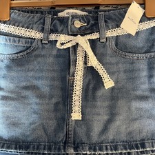 Ladies Girls Denim Skirt Skort Hollister Size 6 W 28 New With Tags Lace Belt