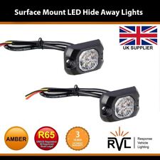 AMBER SURFACE MOUNT LED HIDE AWAY LIGHTS LightBar Recovery Strobe Beacon 12V 24V