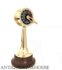 Nautico Ottone Massiccio Telegraph Con IN Legno Vintage Marino Casa Decorativa