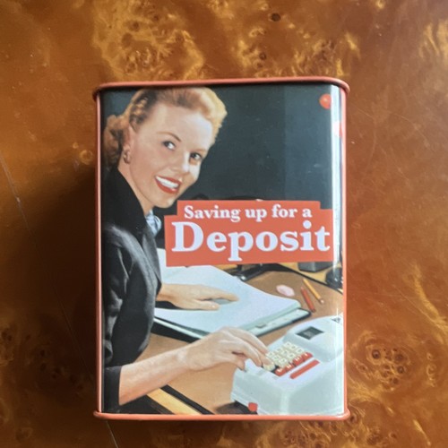 Vintage style tin money - money, box