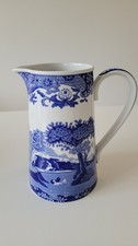 Spode Blue Italian Jug Pitcher Holds 7in Tall Vintage VGC