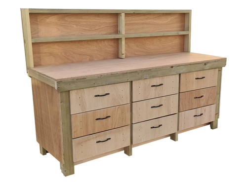 Wooden workbench tool cabinet - wooden,