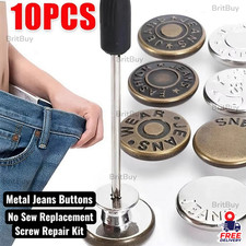 10Pcs Metal Jeans Buttons 17mm