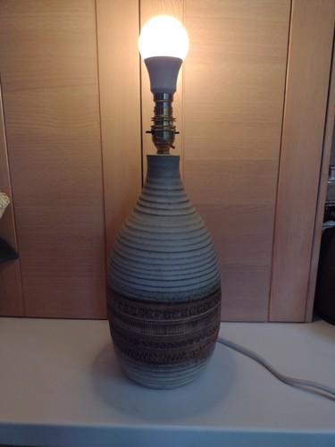 Vintage pottery large lamp - pottery,