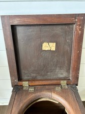 Antique Wooden Commode Chair Potty Seat Toilet Original Price Tag!