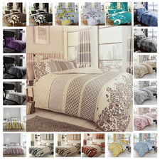 Luxury Reversible Floral Duvet Quilt Cover Bedding Set Single Double King Size