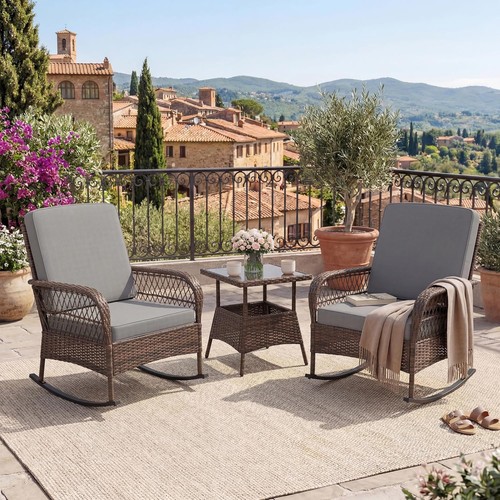 3pc garden rocking table - 3pc,