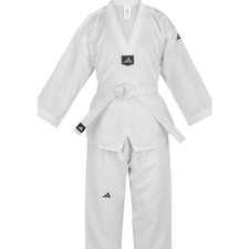adidas Adult V-Neck Martial Arts Uniform Taekwondo Suit + Belt Dobok Karate