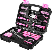 Pink Tool Set Pink Hand Tool Kit DIY for Women 42 Pieces Ladies Tool Box Gift