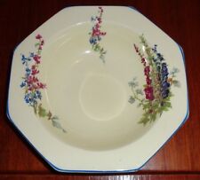Newhall Hanley England Dessert Bowl Circa 1930's HOLLYHOCKS