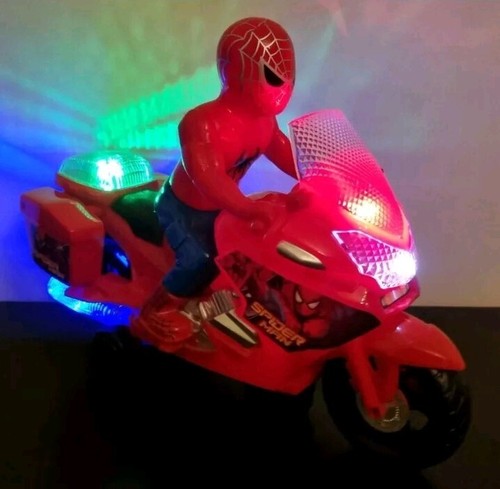Spiderman motorbike toy - toy, bump