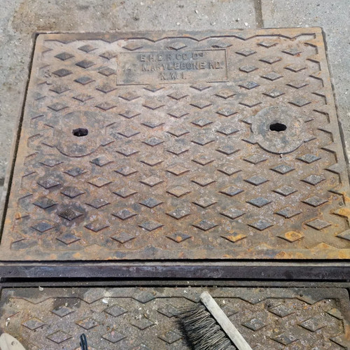 Cast iron manhole drain cover - iron,