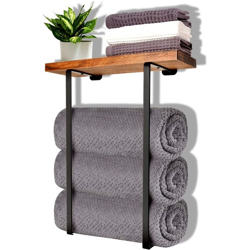 Towel holder rack with shelf - rack,