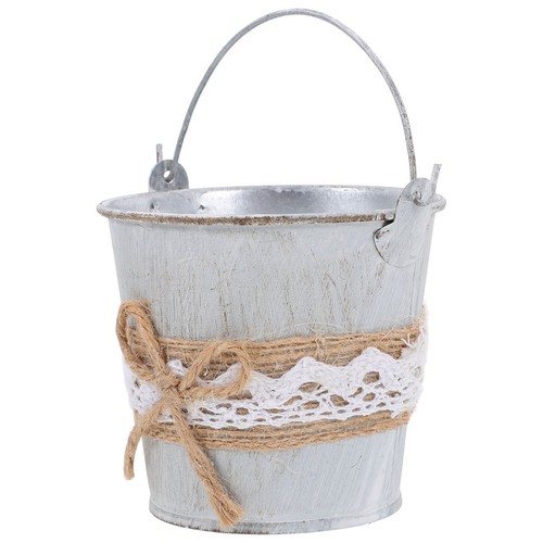Iron flower bucket vintage - iron,