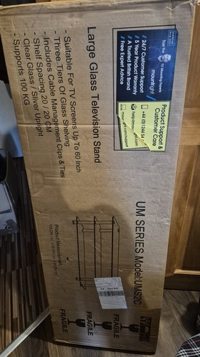 Large glass television stand - glass,