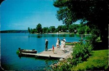 CE5046 a day at the lake fishing boating  maine usa