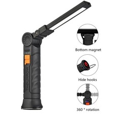 COB LED Magnetic Work Light Rechargeable Inspection Torch Lamp Flexible Cordless
