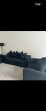 Black Jumbo Cord Sofa Set