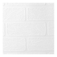 Superfresco Paintable Wallpaper Brick Effect White Durable